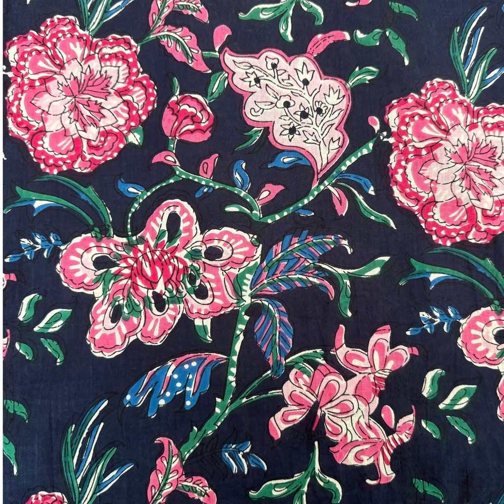 Fitzroy & Willa NWT‎ Floral Print Soleil Dress Navy Balloon Sleeve Cotton Size S - Picture 2 of 12